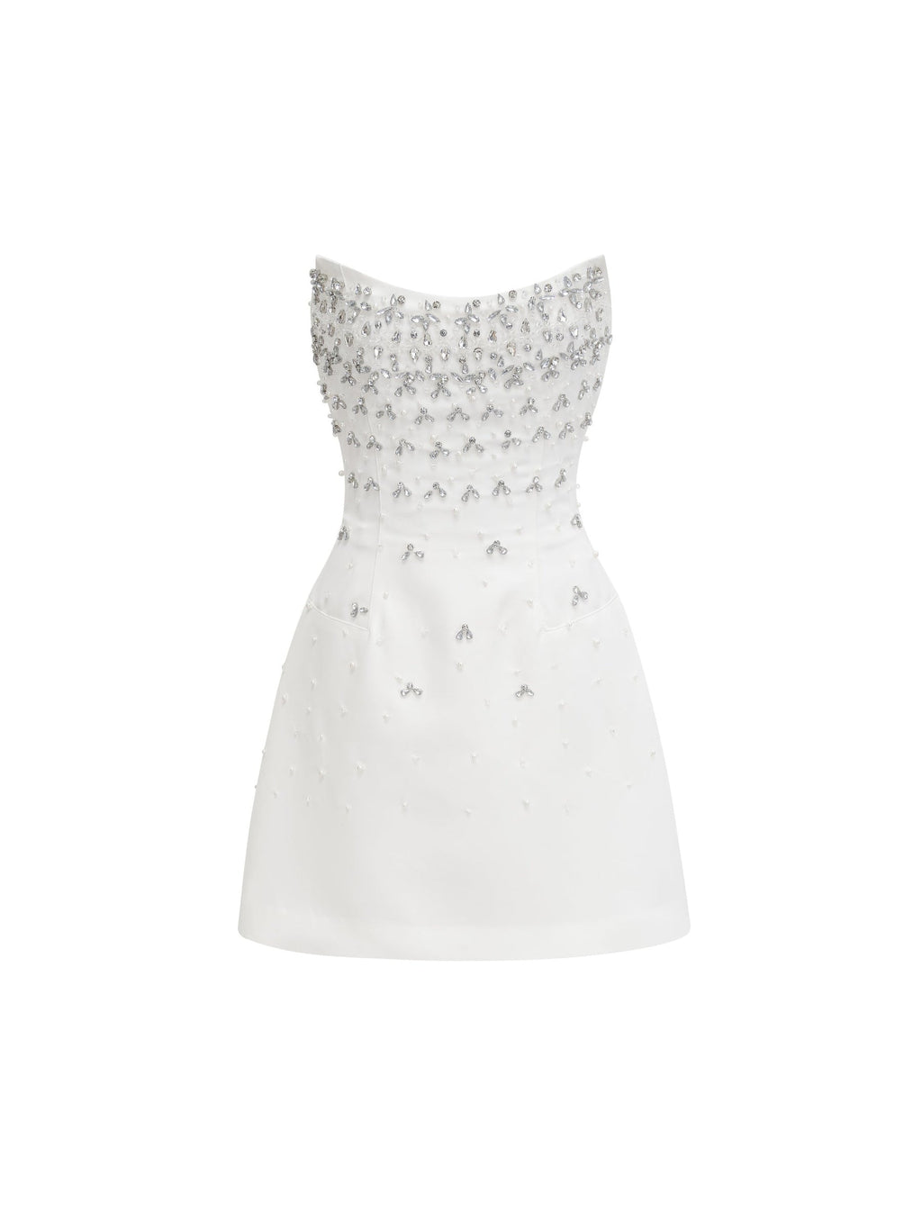 Melisande Off-Shoulder Beaded Sleeveless Mini Gown — Svelte Chic