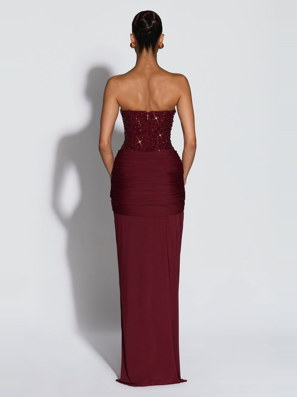 Carina Strapless Crystal Corset Maxi Dress — Svelte Chic