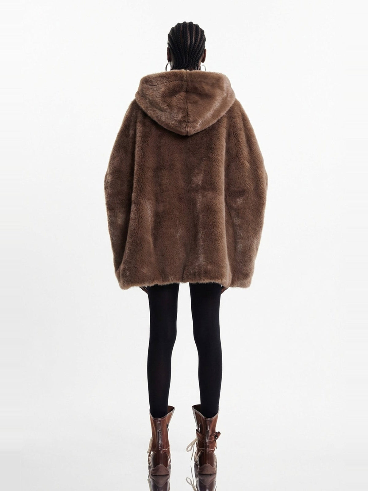 Ekkebert Hooded Oversized Faux Fur Jacket — Svelte Chic