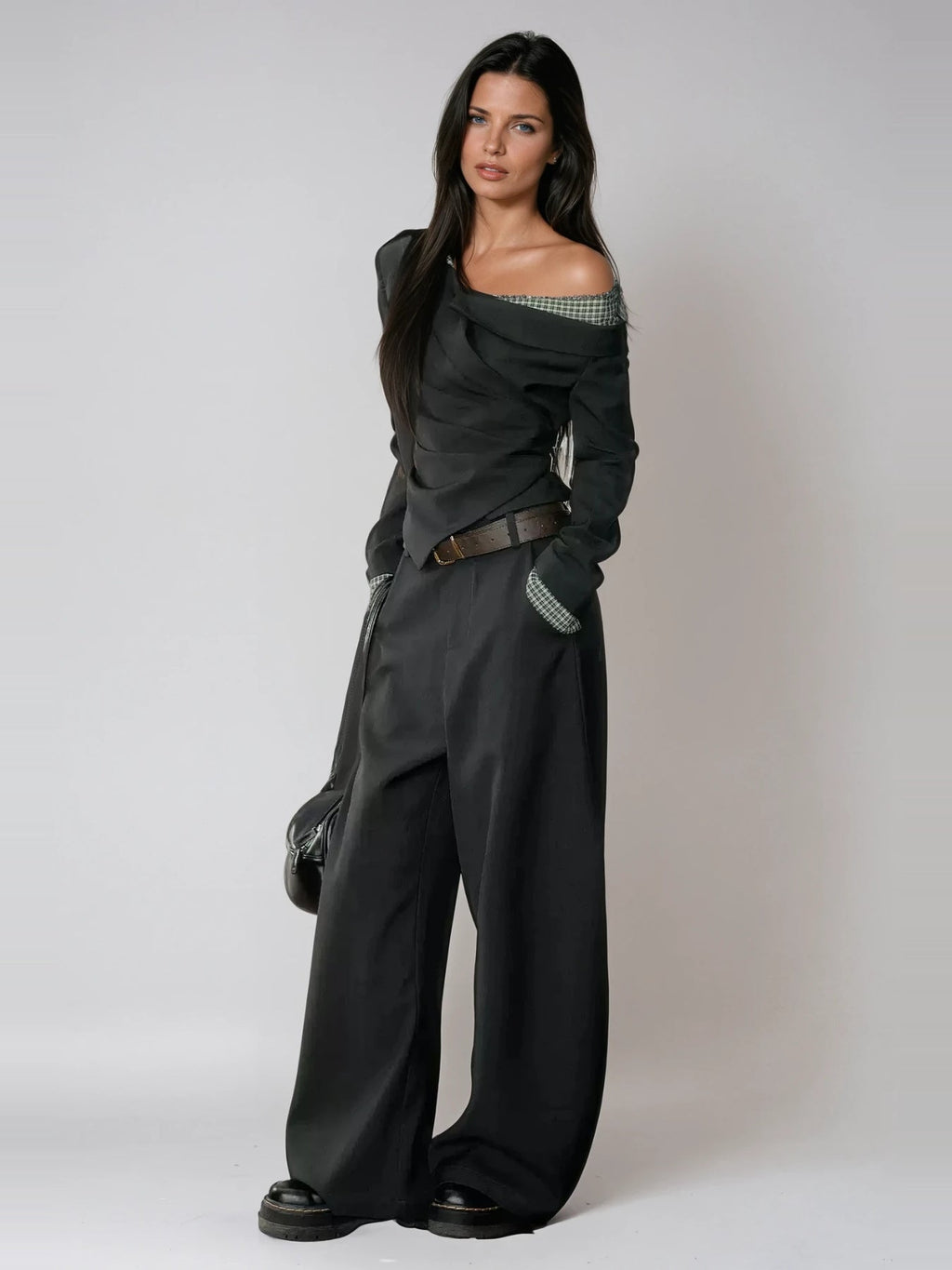 Darko Asymmetric Draped Long Sleeve Top — Svelte Chic