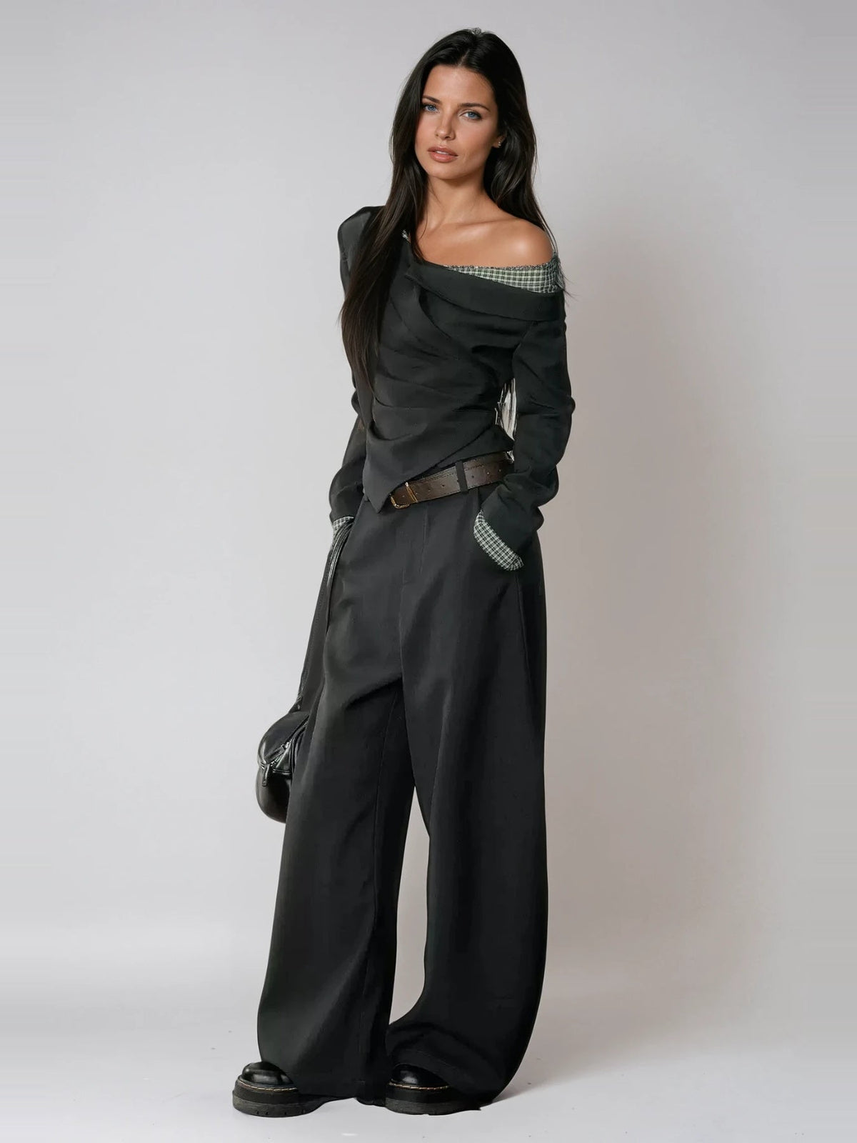 Darko Asymmetric Draped Long Sleeve Top — Svelte Chic
