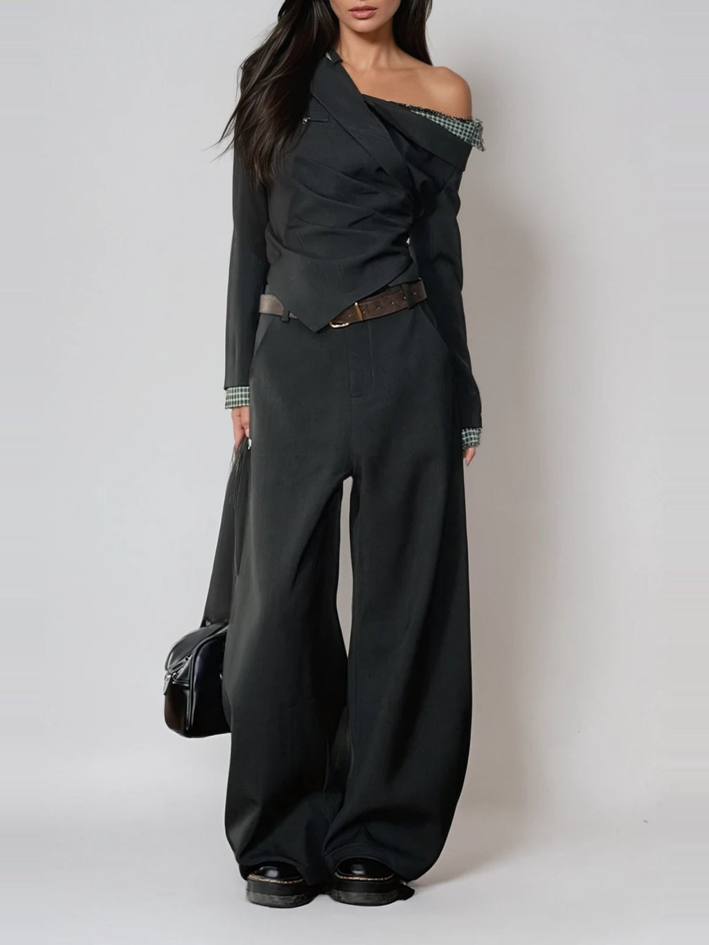Darko Asymmetric Draped Long Sleeve Top — Svelte Chic