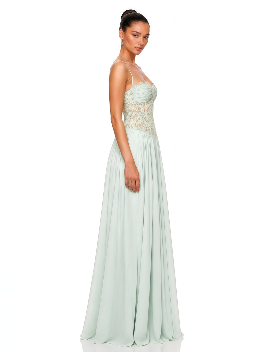 Joelle Halter Lace Corset Maxi Dress — Svelte Chic