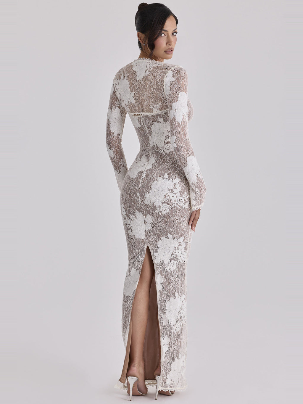 Lucienne Lace Corset Strapless Maxi Dress — Svelte Chic
