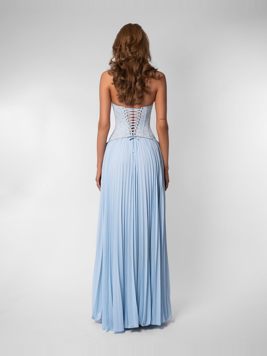 Gaia Halter Lace Corset Maxi Dress — Svelte Chic