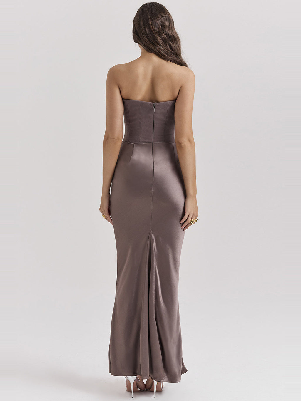 Persephone Strapless Corset Draped Maxi Dress — Svelte Chic