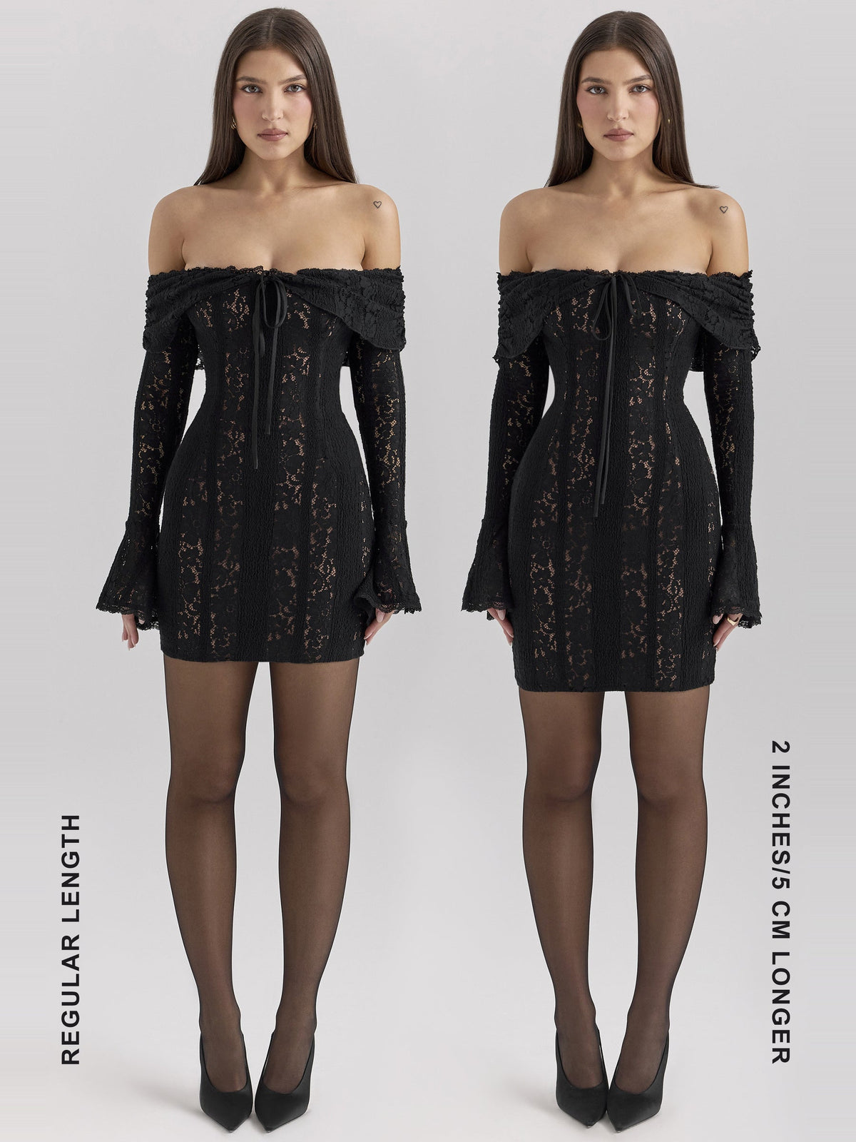 Sadie Floral Lace Off Shoulder Mini Dress — Svelte Chic