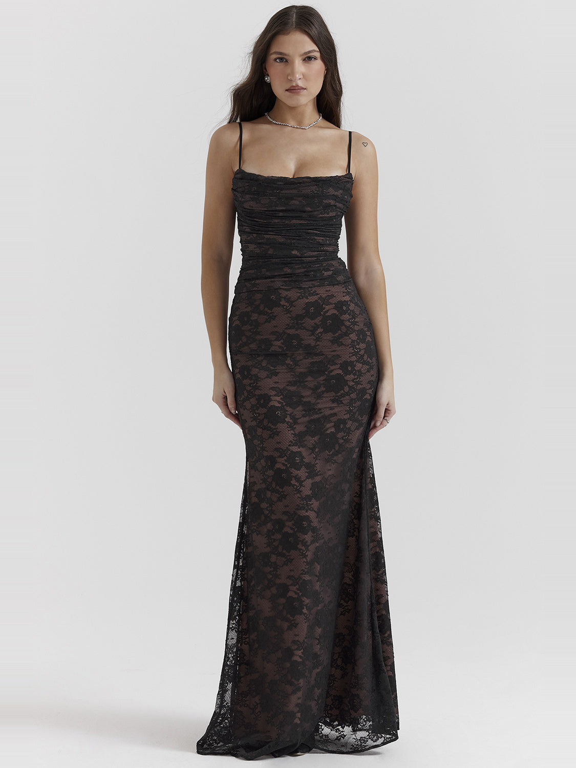 Artemis Corset Back Lace Maxi Dress — Svelte Chic
