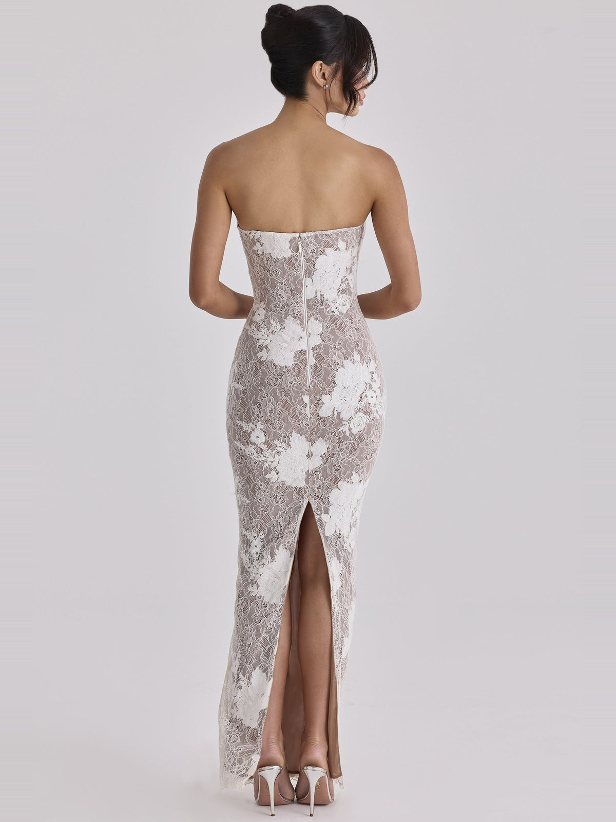 Lucienne Lace Corset Strapless Maxi Dress — Svelte Chic