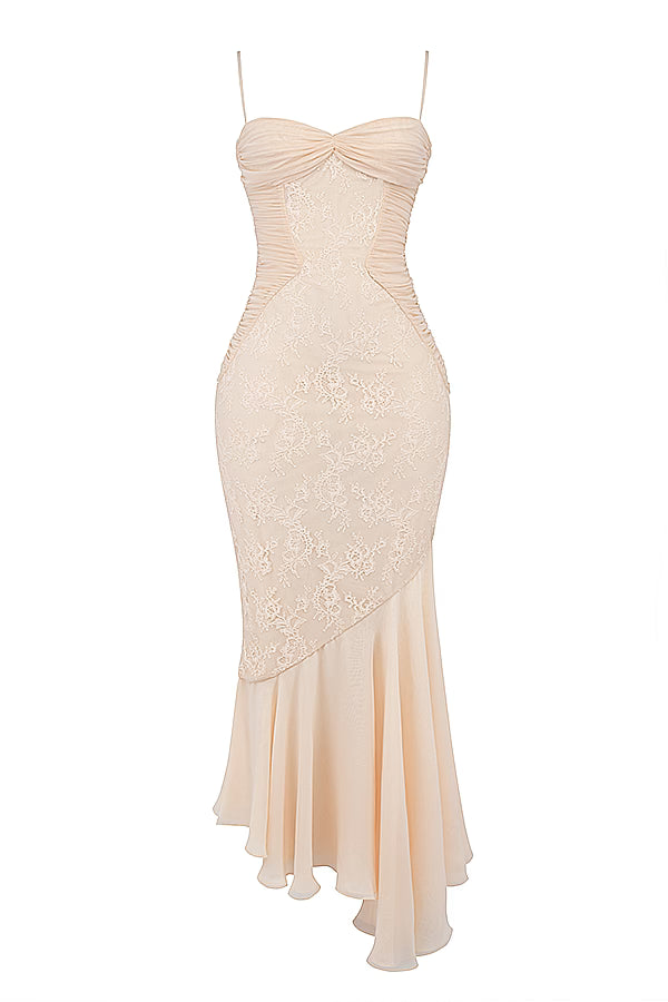 Draped Lace Cami Maxi Dress — Svelte Chic