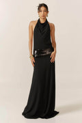 Joanna Halter Backless Midi Dress in Black — Svelte Chic