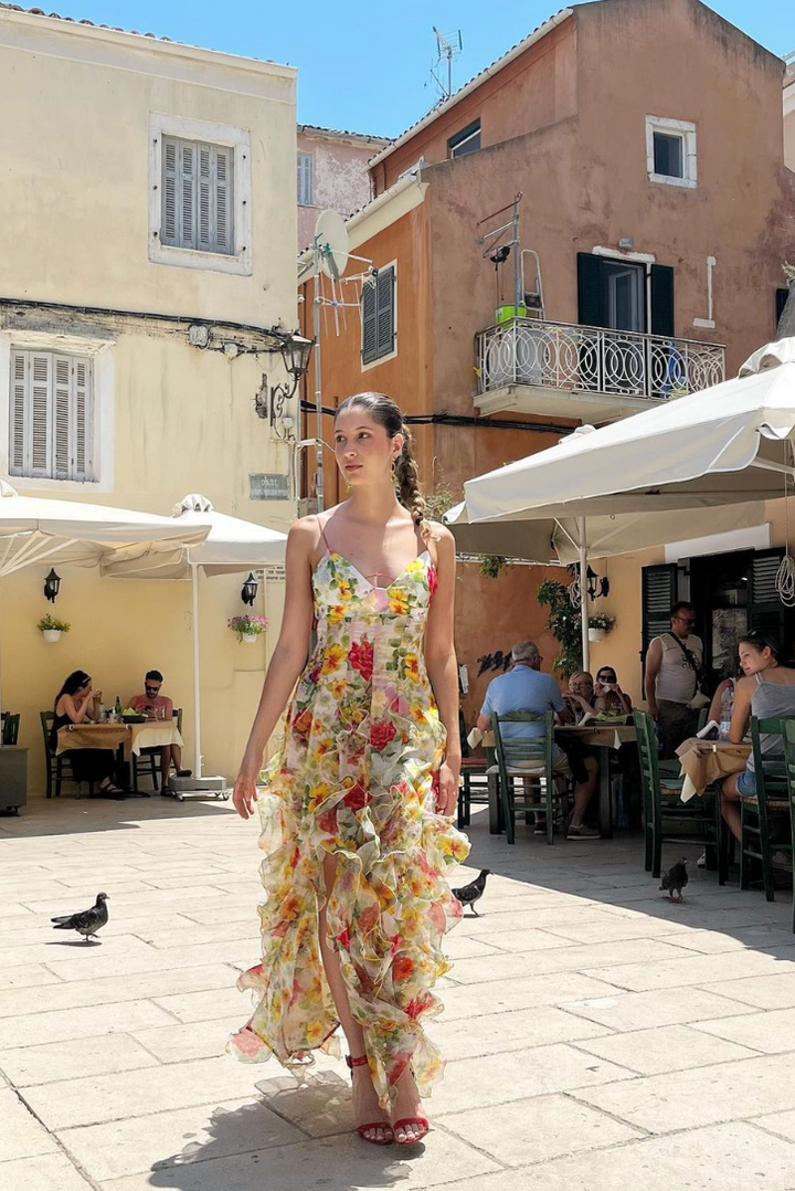 Saskia | Fırfırlı Maksi Elbise