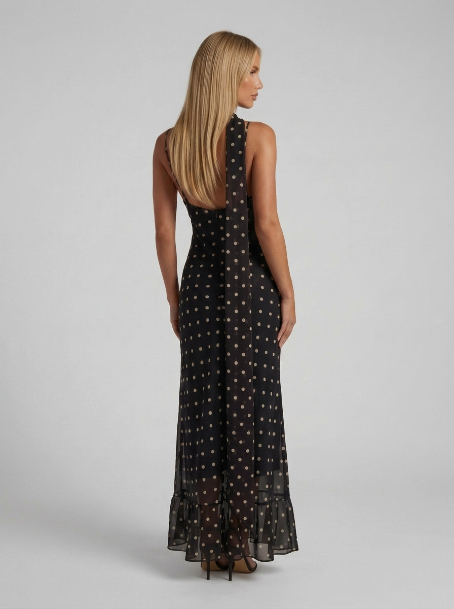 Noemia Polka Dot Maxi Dress — Svelte Chic