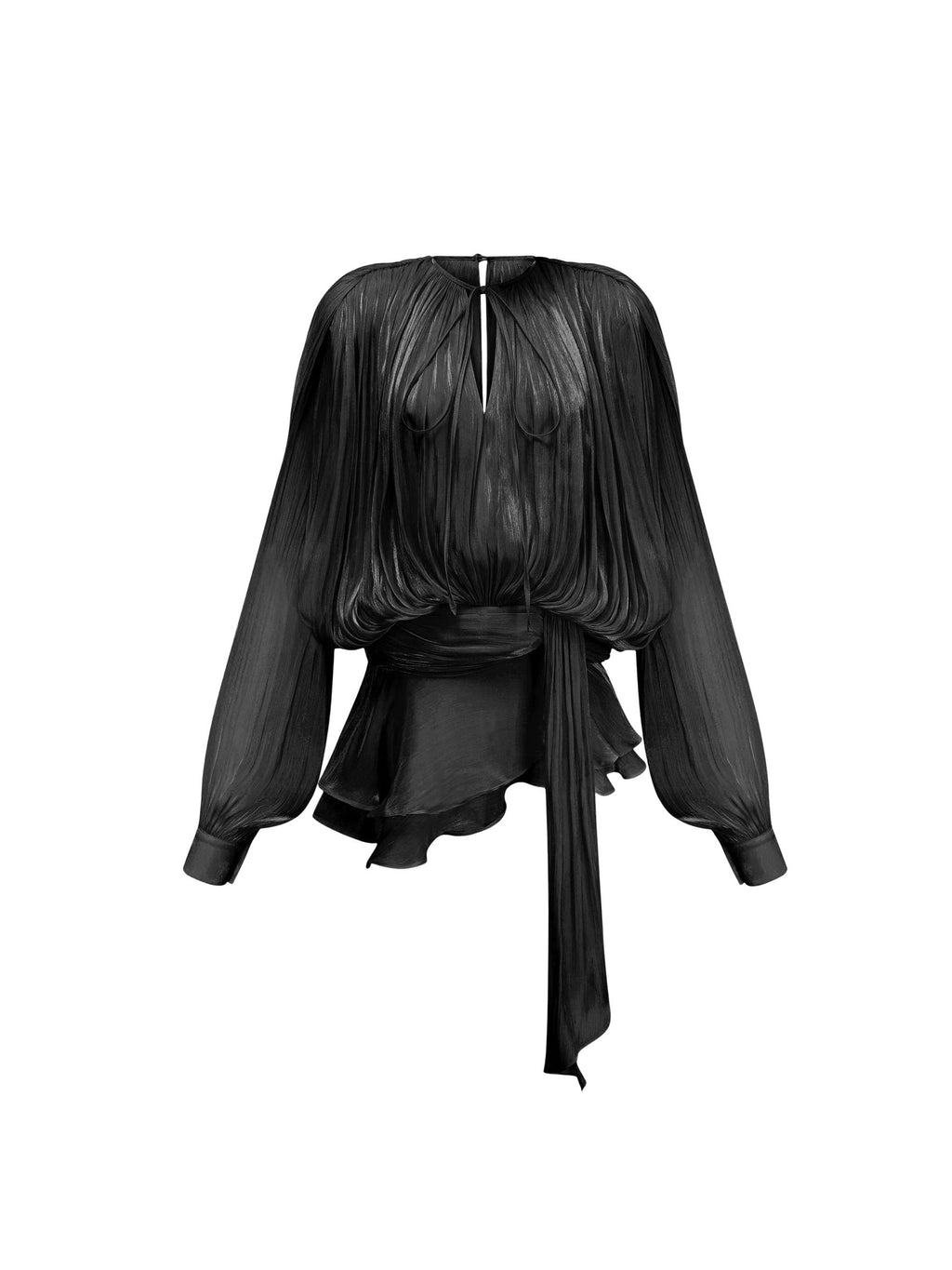 Eugenie Pleated Ruffle Mini Dress — Svelte Chic