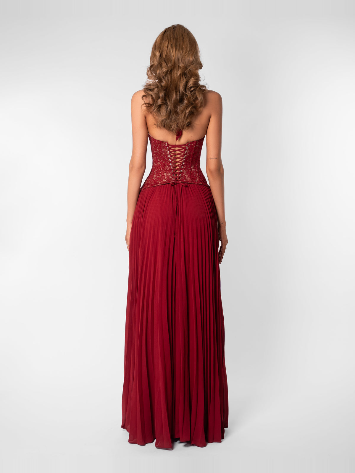 Gaia Halter Lace Corset Maxi Dress — Svelte Chic