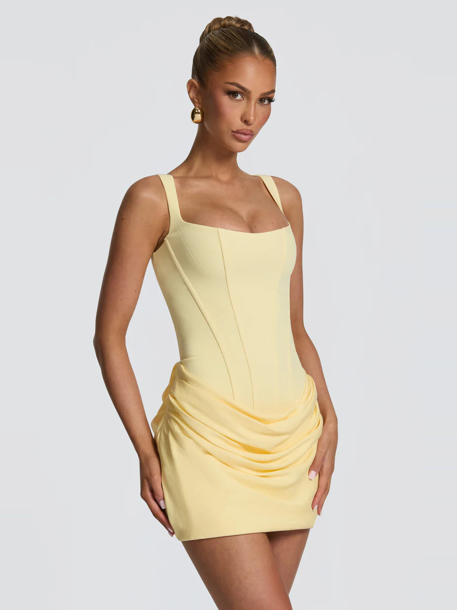 Valora Mini Dress in Yellow — Svelte Chic