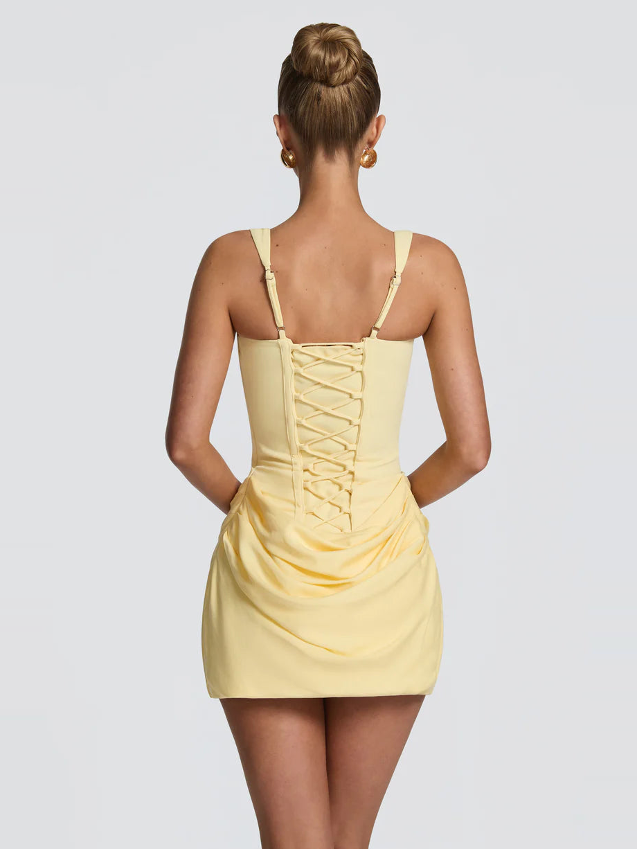 Valora Mini Dress in Yellow — Svelte Chic