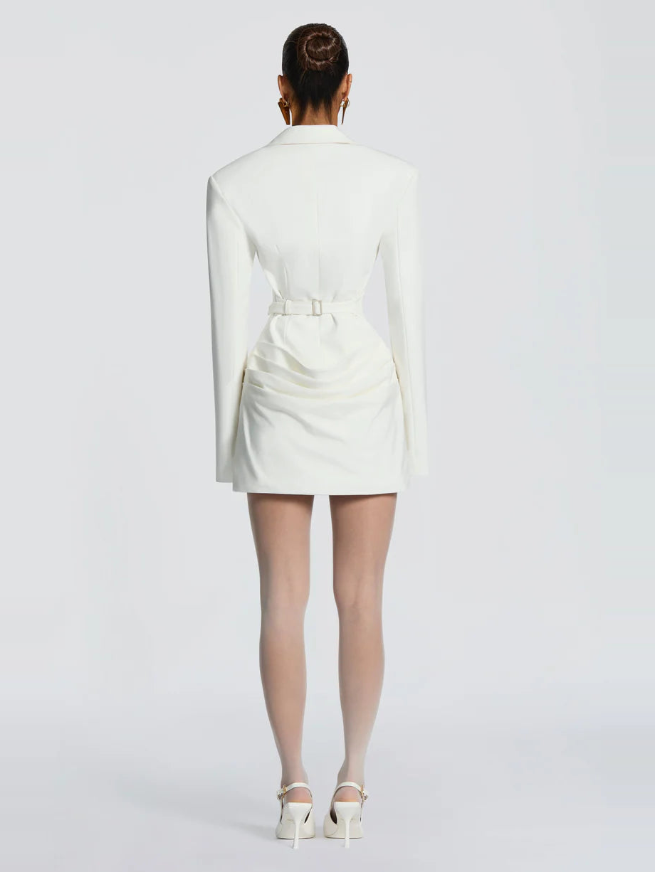 Vanta Blazer Dress in White — Svelte Chic