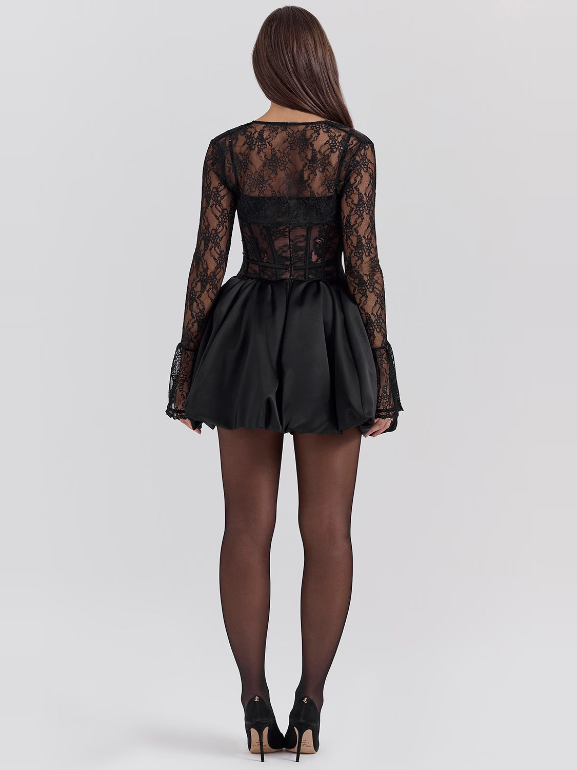Floral Lace Mini Dress with Detachable Straps — Svelte Chic