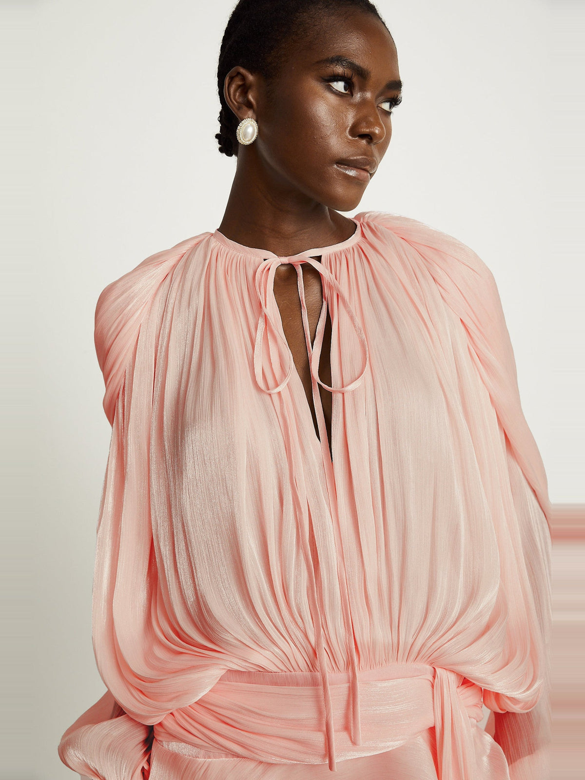 Eugenie Pleated Ruffle Mini Dress — Svelte Chic