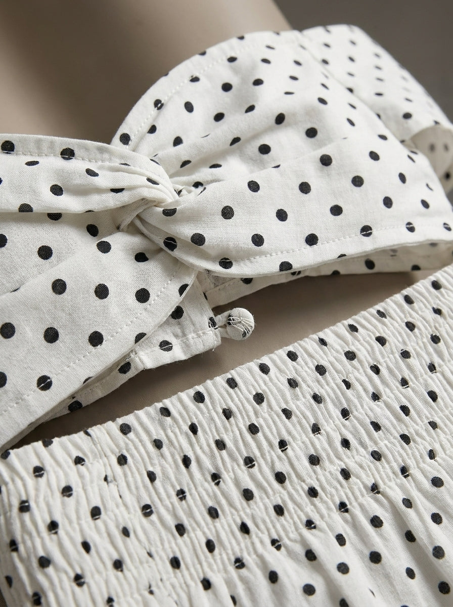 Draped Polka Dot Two Piece Set — Svelte Chic