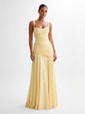 Draped Maxi Dress in Butter Yellow — Svelte Chic