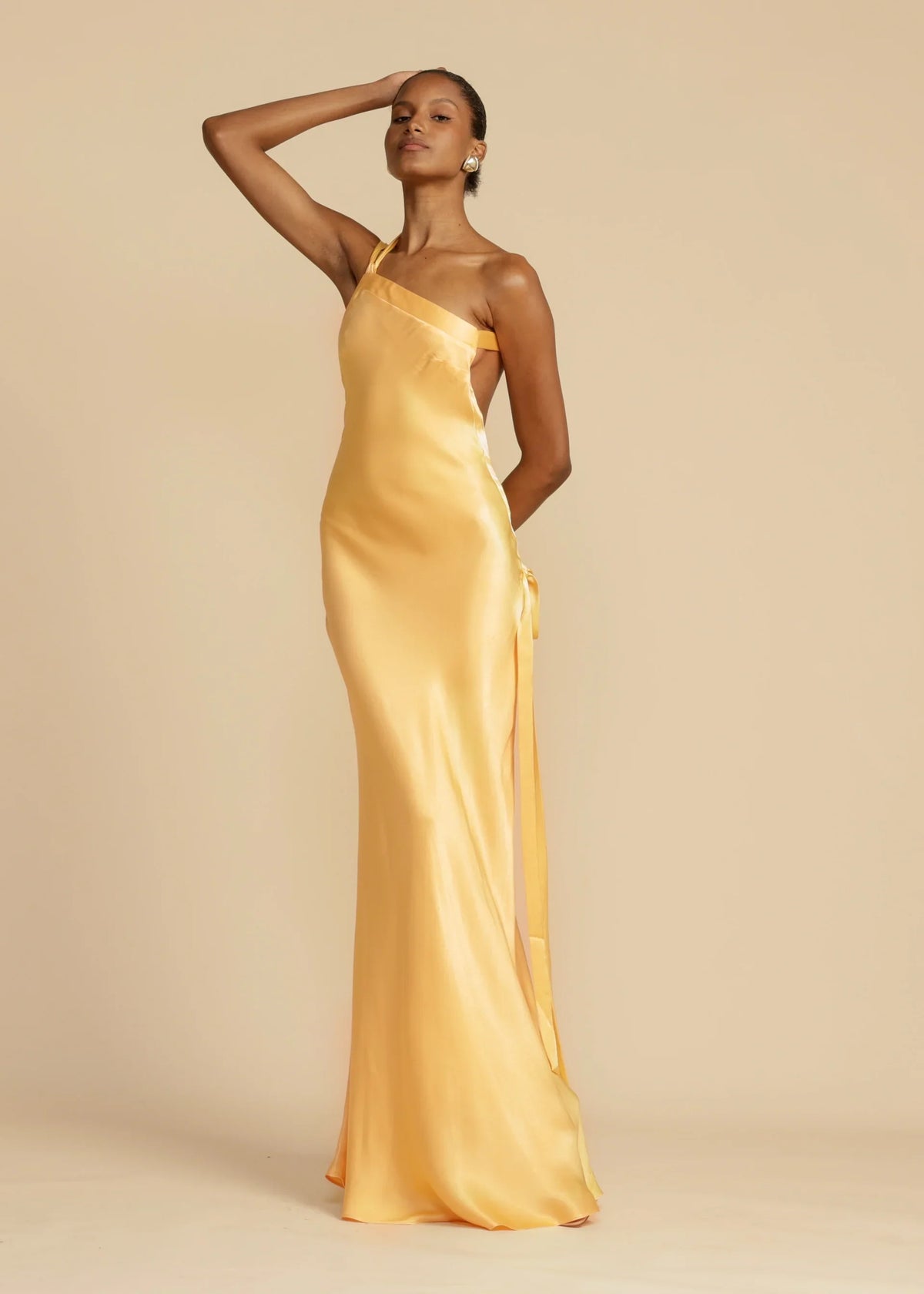Moonlight Satin One-Shoulder Maxi Dress — Svelte Chic