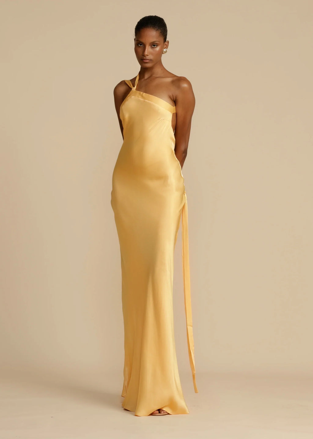 Moonlight Satin One-Shoulder Maxi Dress — Svelte Chic