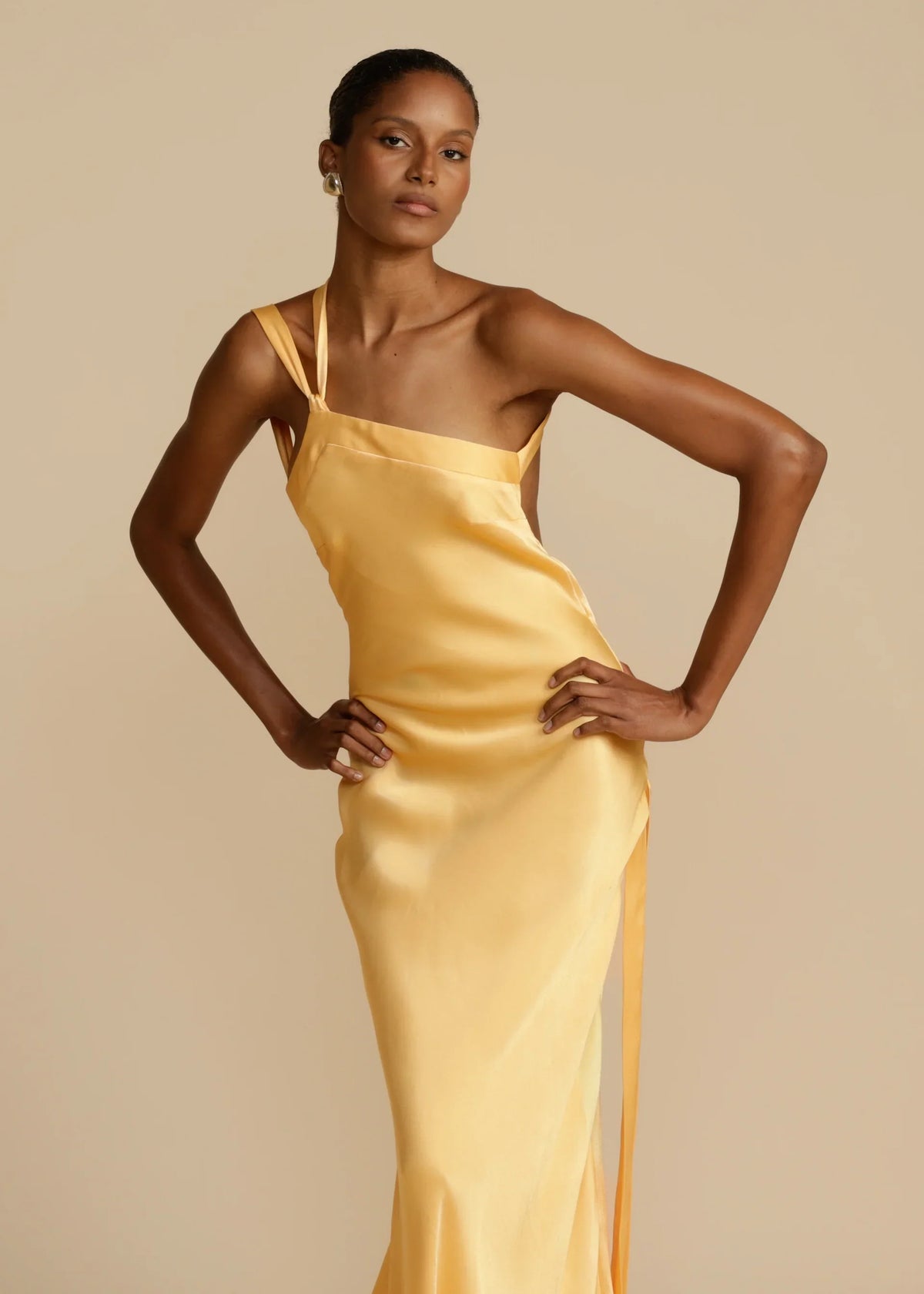Moonlight Satin One-Shoulder Maxi Dress — Svelte Chic
