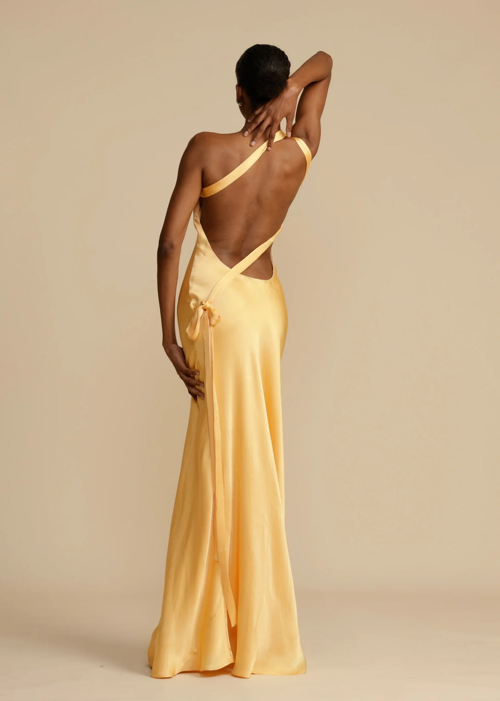 Moonlight Satin One-Shoulder Maxi Dress — Svelte Chic