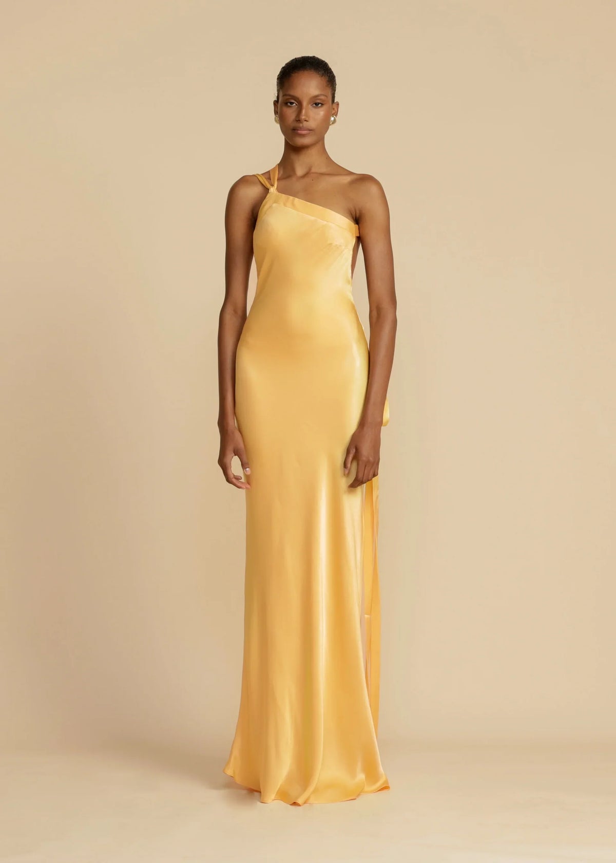 Moonlight Satin One-Shoulder Maxi Dress — Svelte Chic