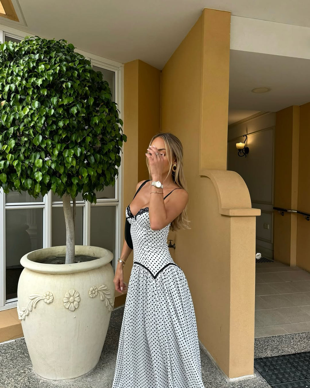 Larissa Polka Dot Chiffon Maxi Dress — Svelte Chic