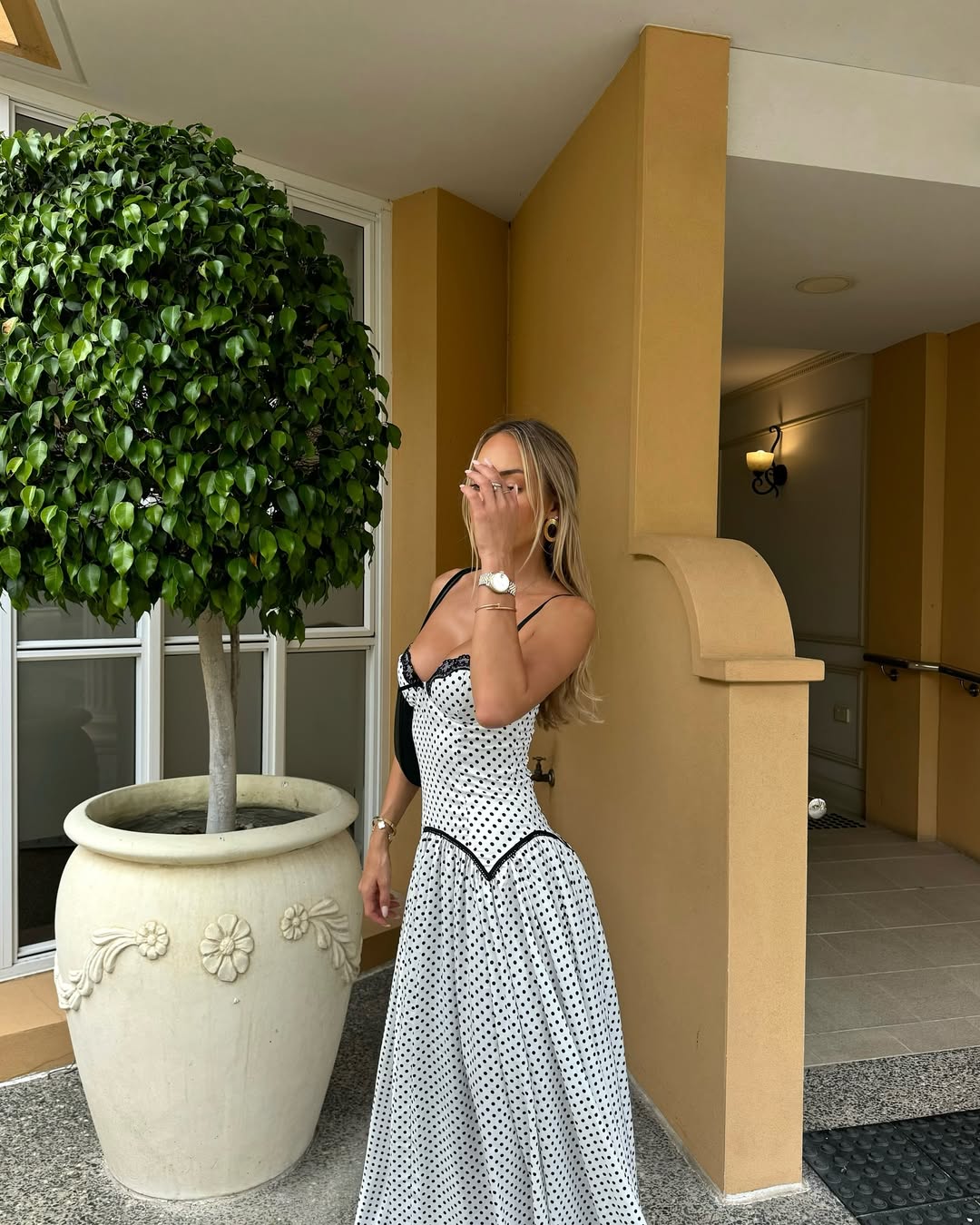 Larissa Polka Dot Chiffon Maxi Dress — Svelte Chic