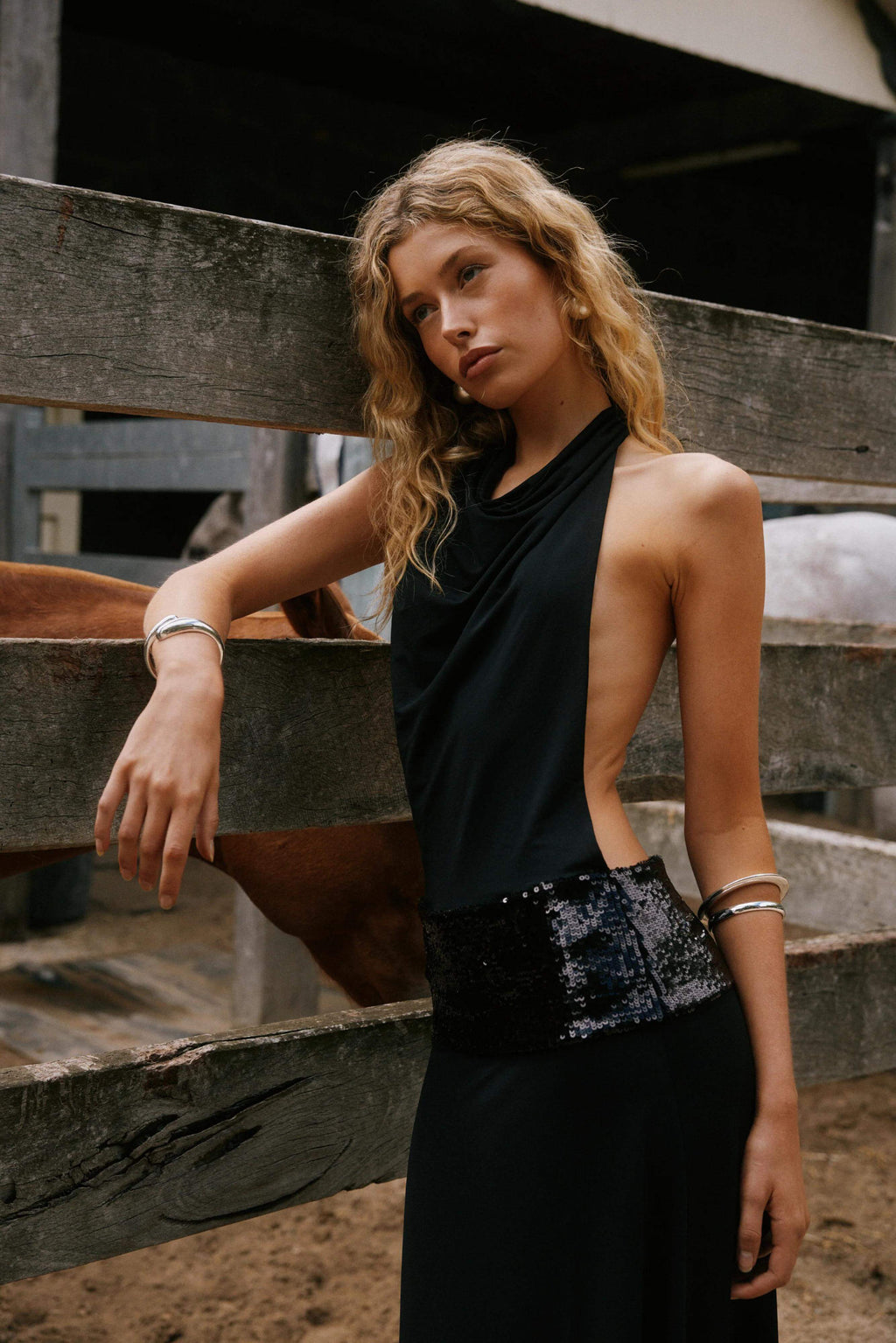 Joanna Halter Backless Midi Dress — Svelte Chic