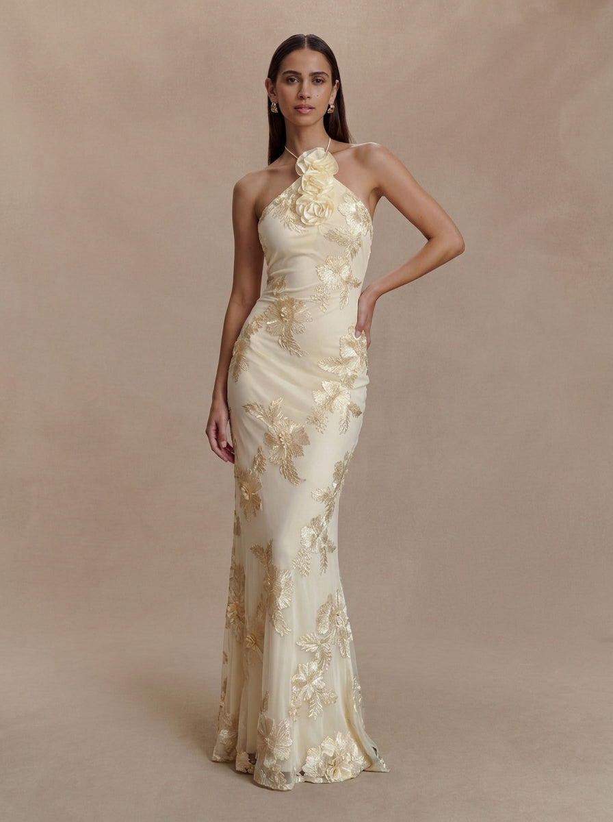 Floral Embroidered Maxi Dress — Svelte Chic
