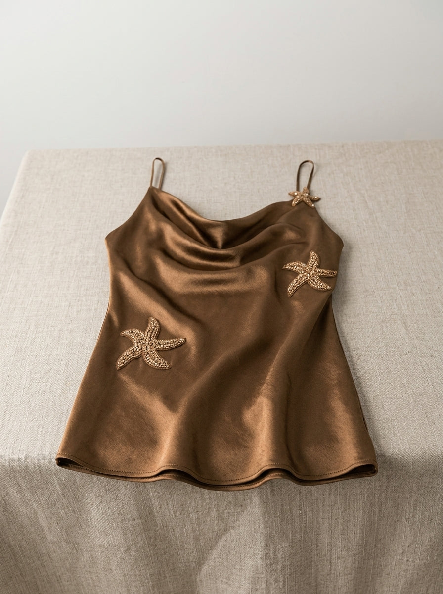 Starfish Print Ruffle Mini Dress — Svelte Chic