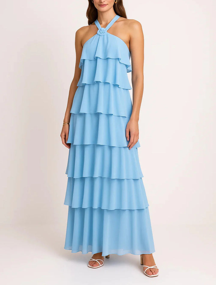 Amira | Düğüm Detaylı Açık Sırt Uzun Elbise