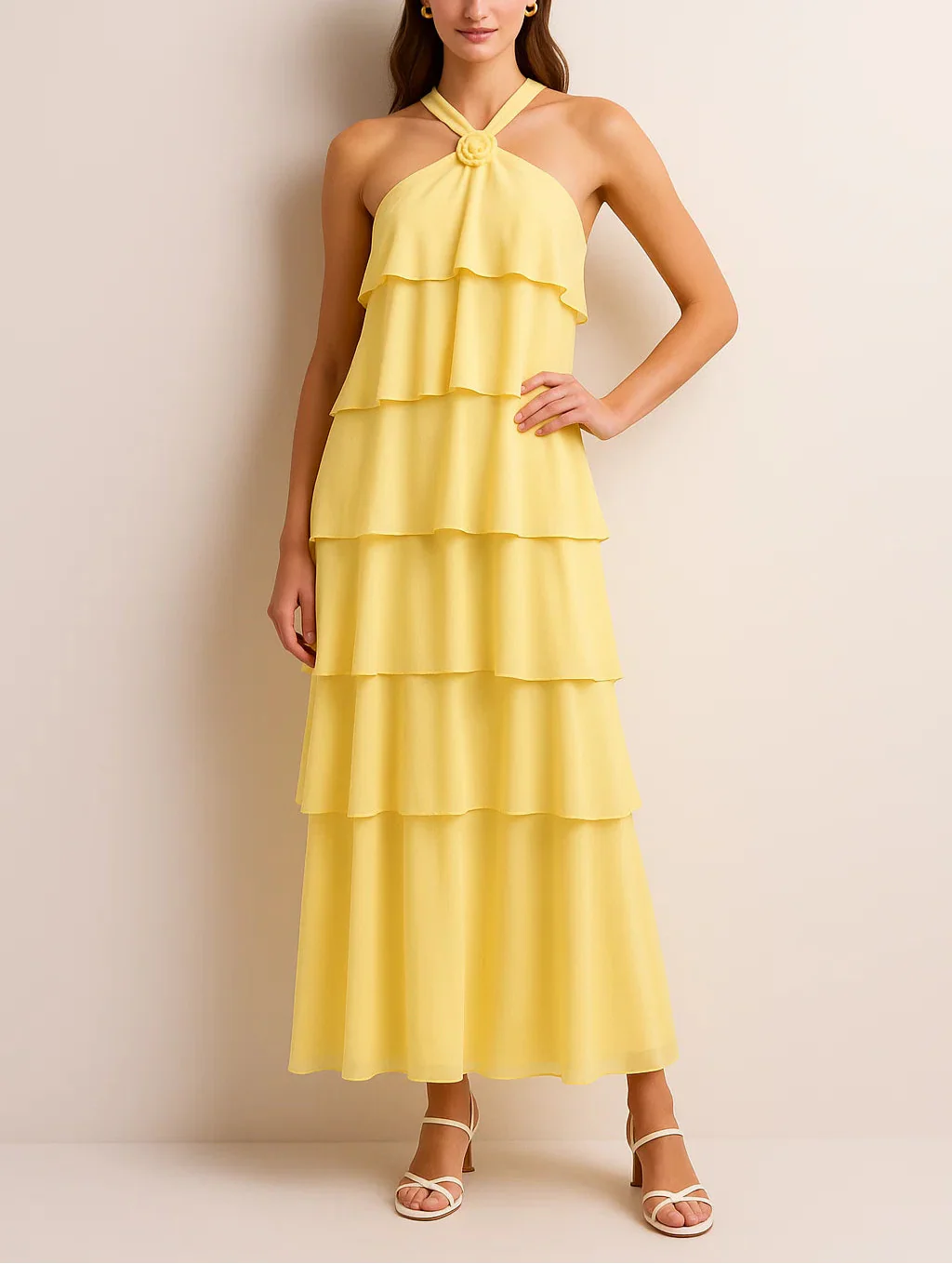 Amira | Düğüm Detaylı Açık Sırt Uzun Elbise