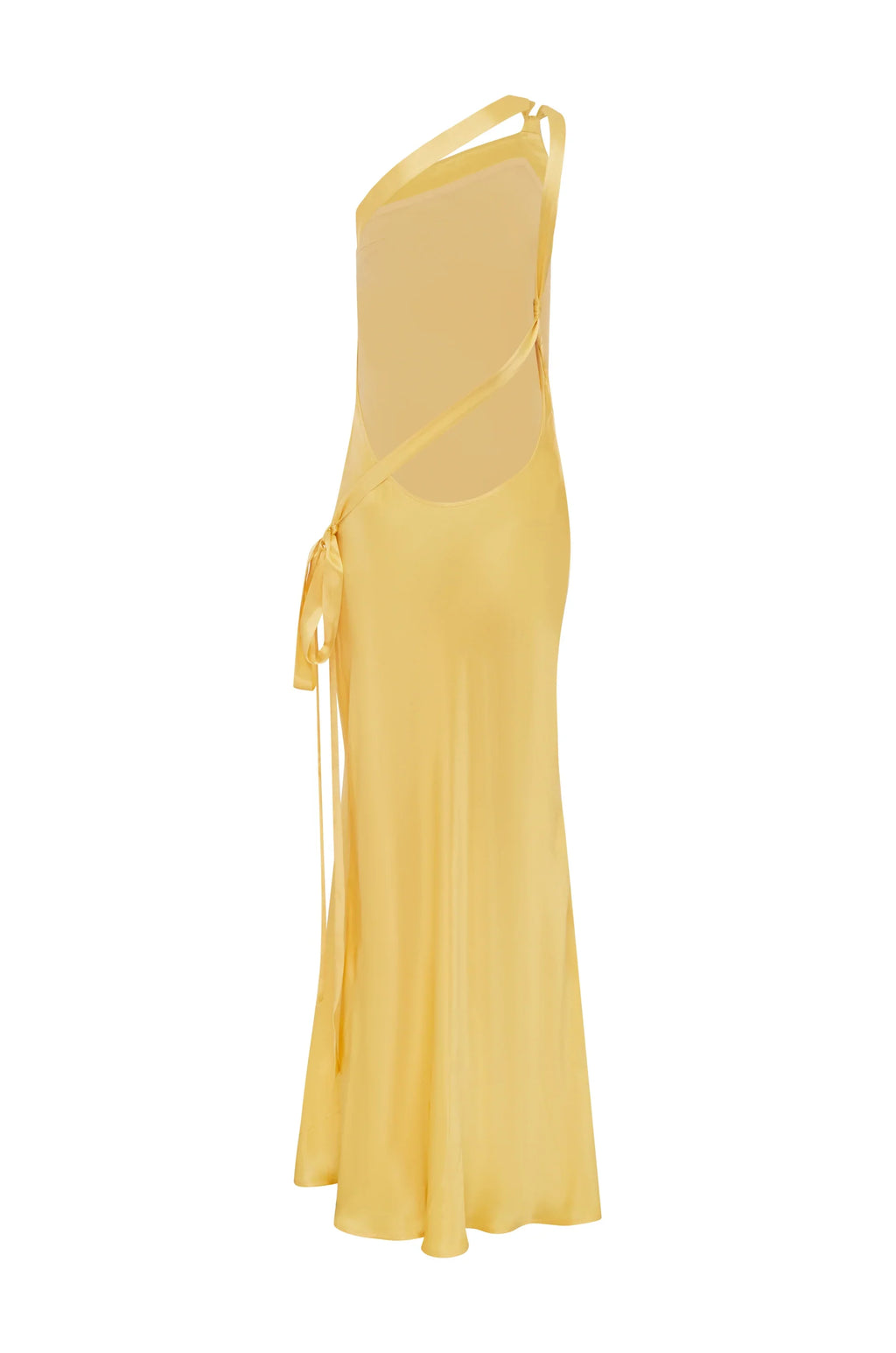 Moonlight Satin One-Shoulder Maxi Dress — Svelte Chic