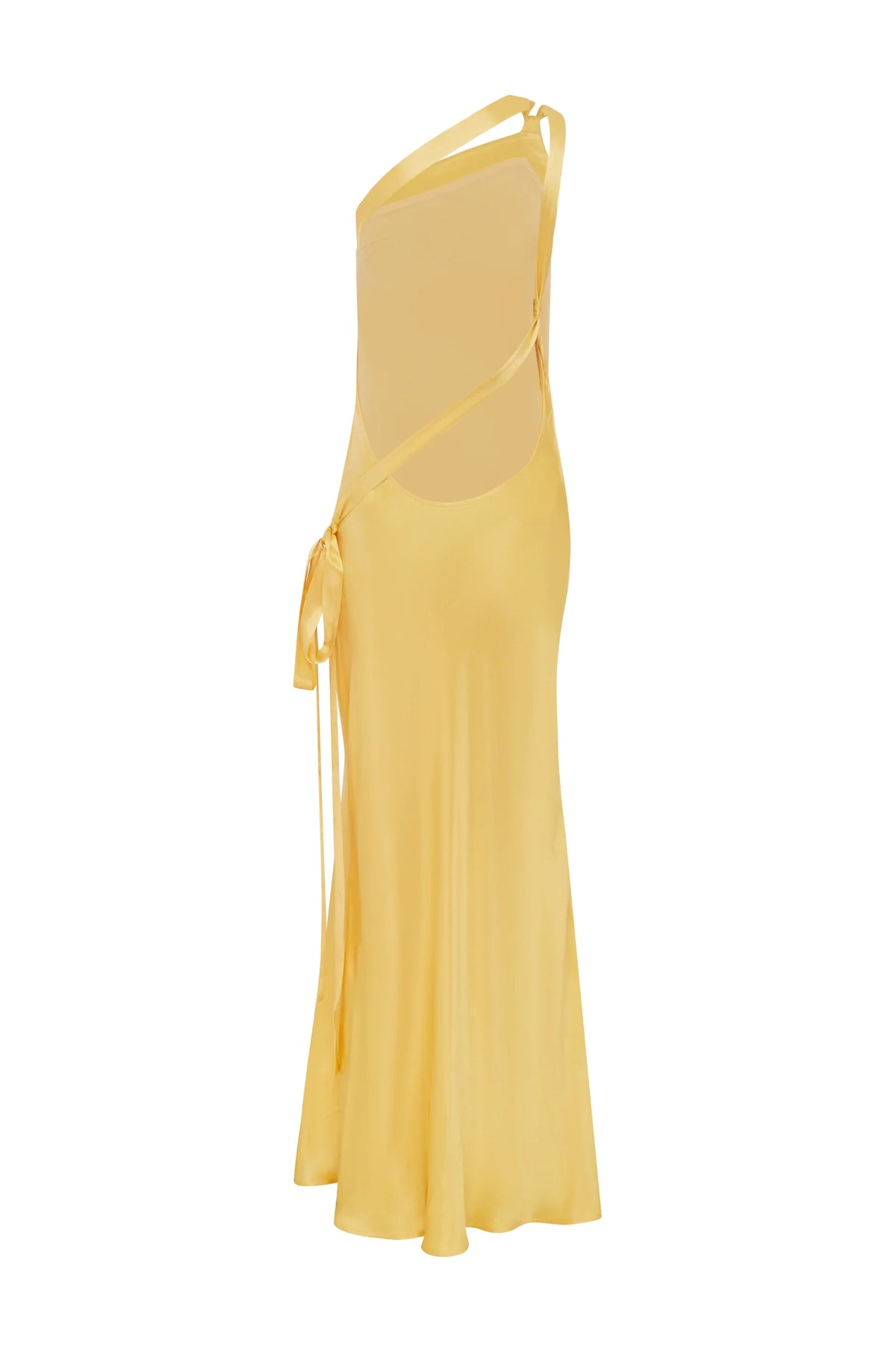 Moonlight Satin One-Shoulder Maxi Dress — Svelte Chic