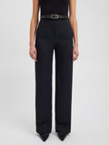 Woven Straight Leg Trousers in Black — Svelte Chic