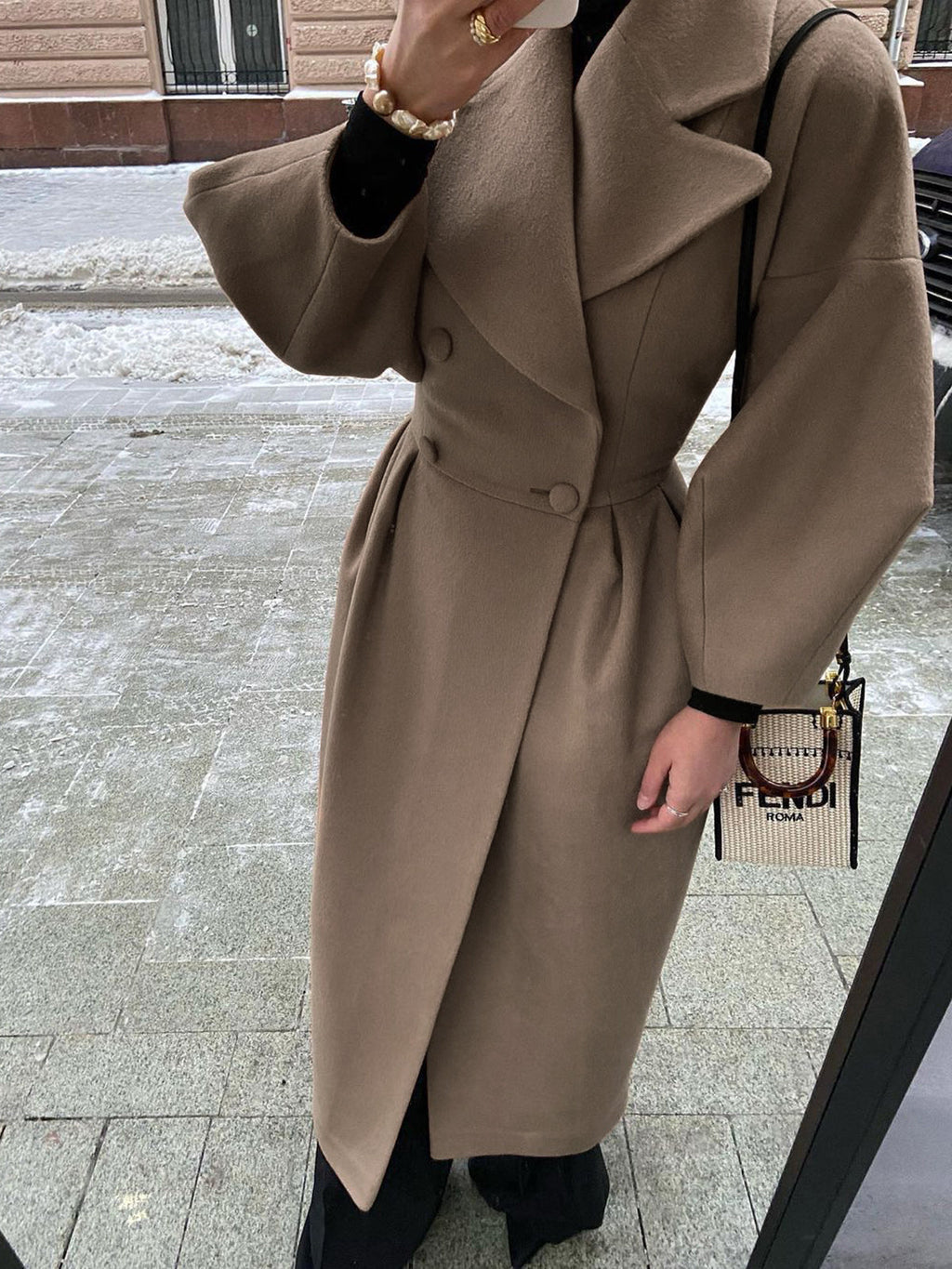 Miss Paris Trench Coat in Khaki — Svelte Chic