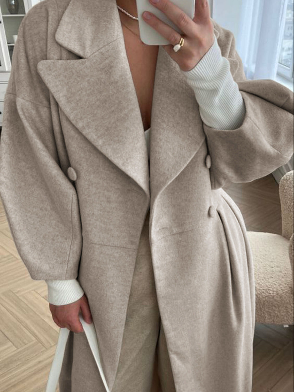 Miss Paris Trench Coat in Apricot — Svelte Chic