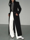 Collared Pocket Blazer Coat — Black in Black — Svelte Chic