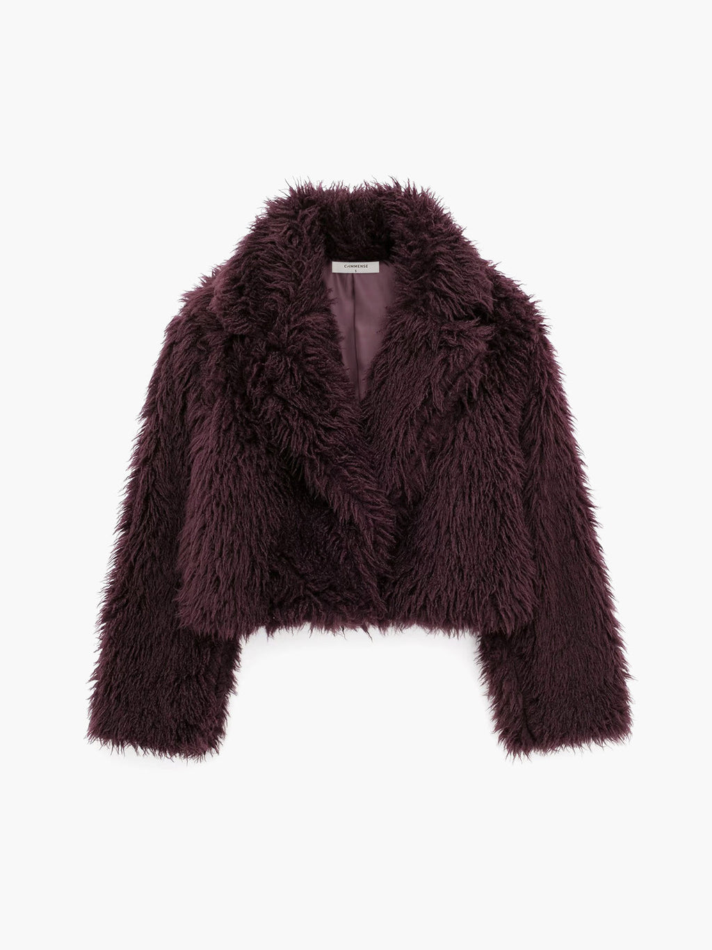 Faux Fur Short Coat — Burgundy — Svelte Chic