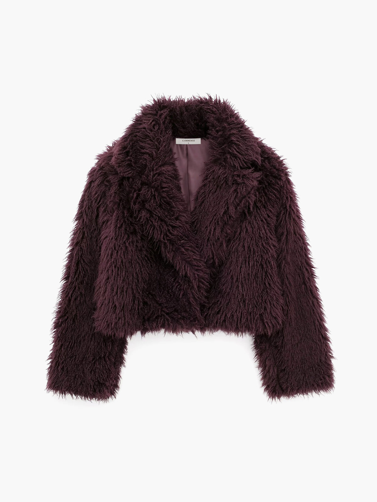 Faux Fur Short Coat — Burgundy — Svelte Chic