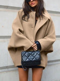 Oversized Pocket Button Coat in Khaki — Svelte Chic