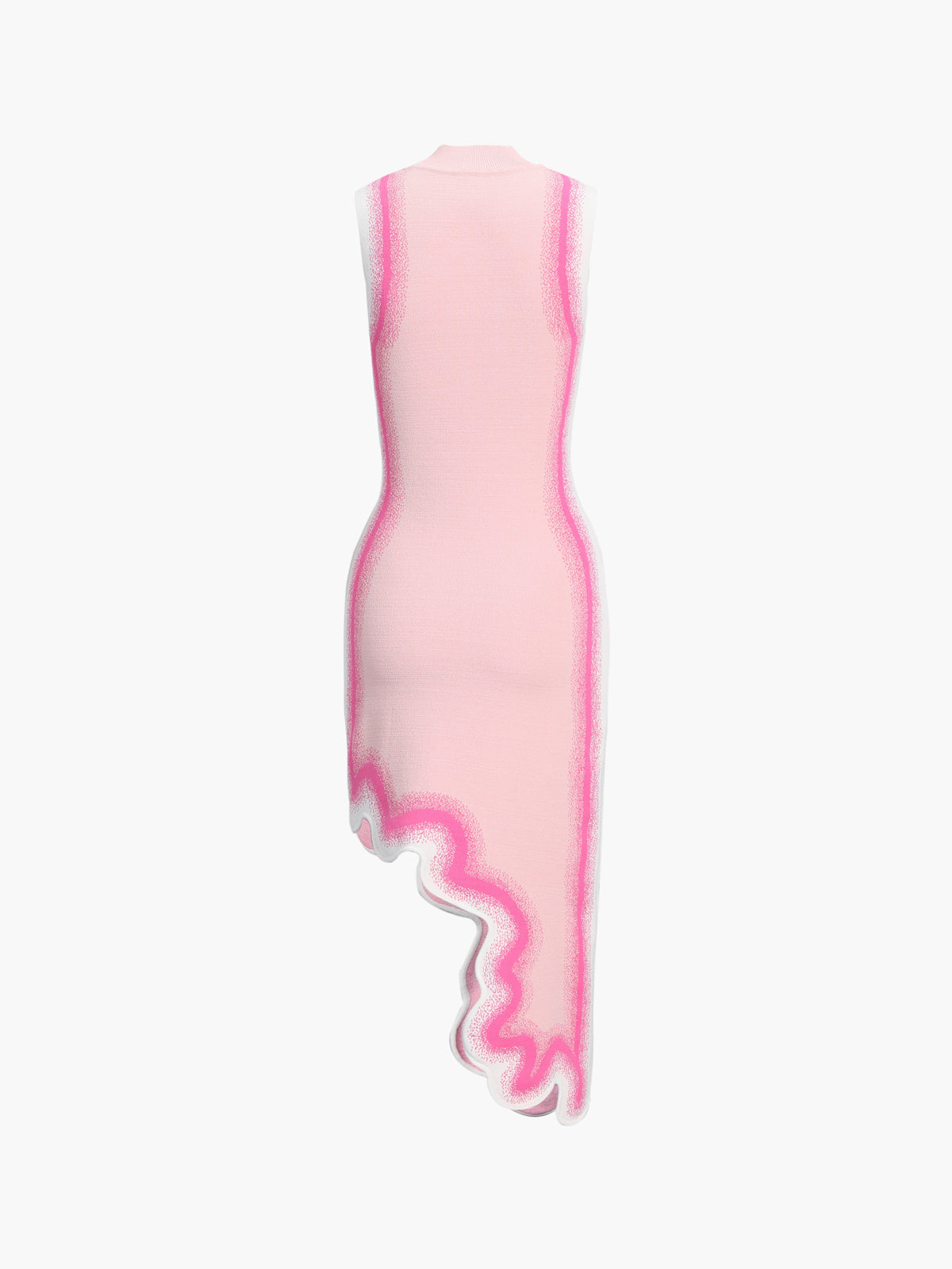 Wavy Edge Knit Sleeveless Midi Dress — Pink — Svelte Chic