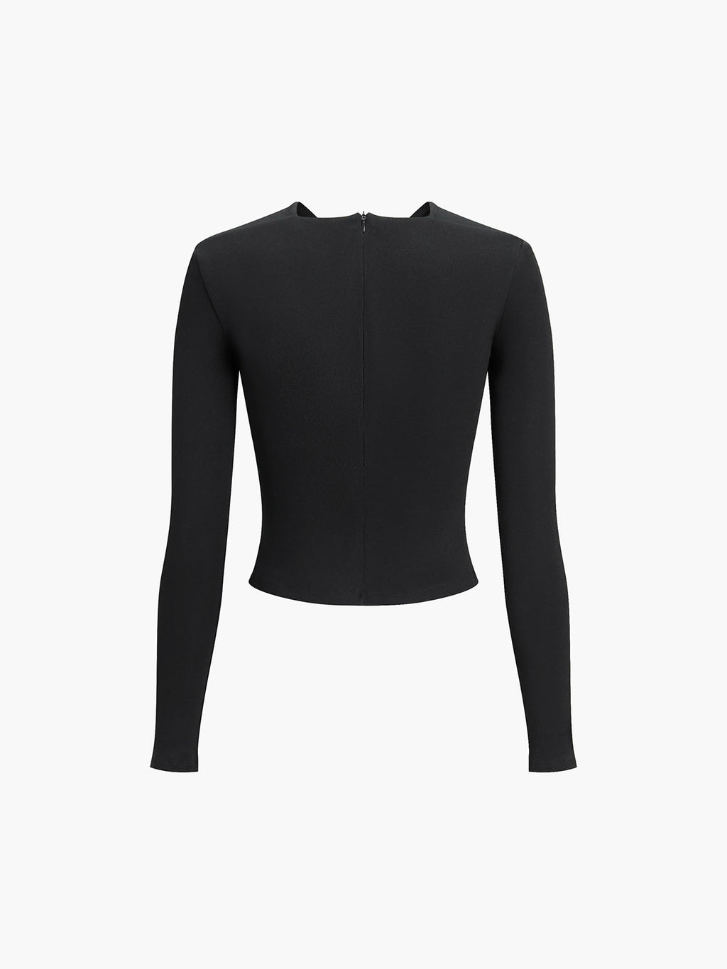 Metal Detail Criss-Cross Top — Black V-Neck — Svelte Chic