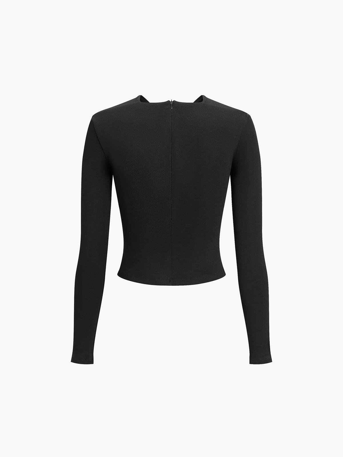 Metal Detail Criss-Cross Top — Black V-Neck — Svelte Chic